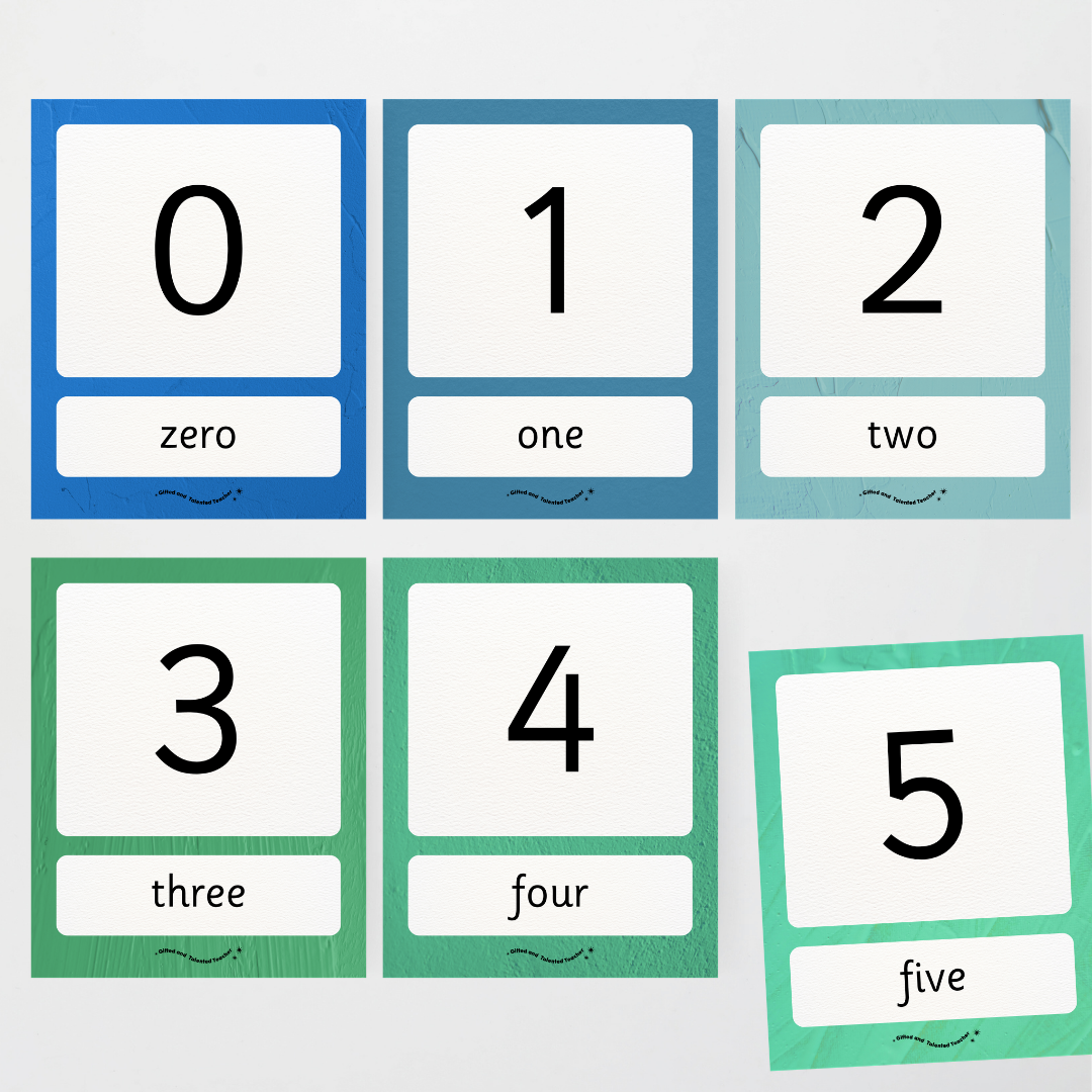 Number Posters Numerical Form and Word Form - North America Classroom Decor - Teacher Resources & Classroom Decor