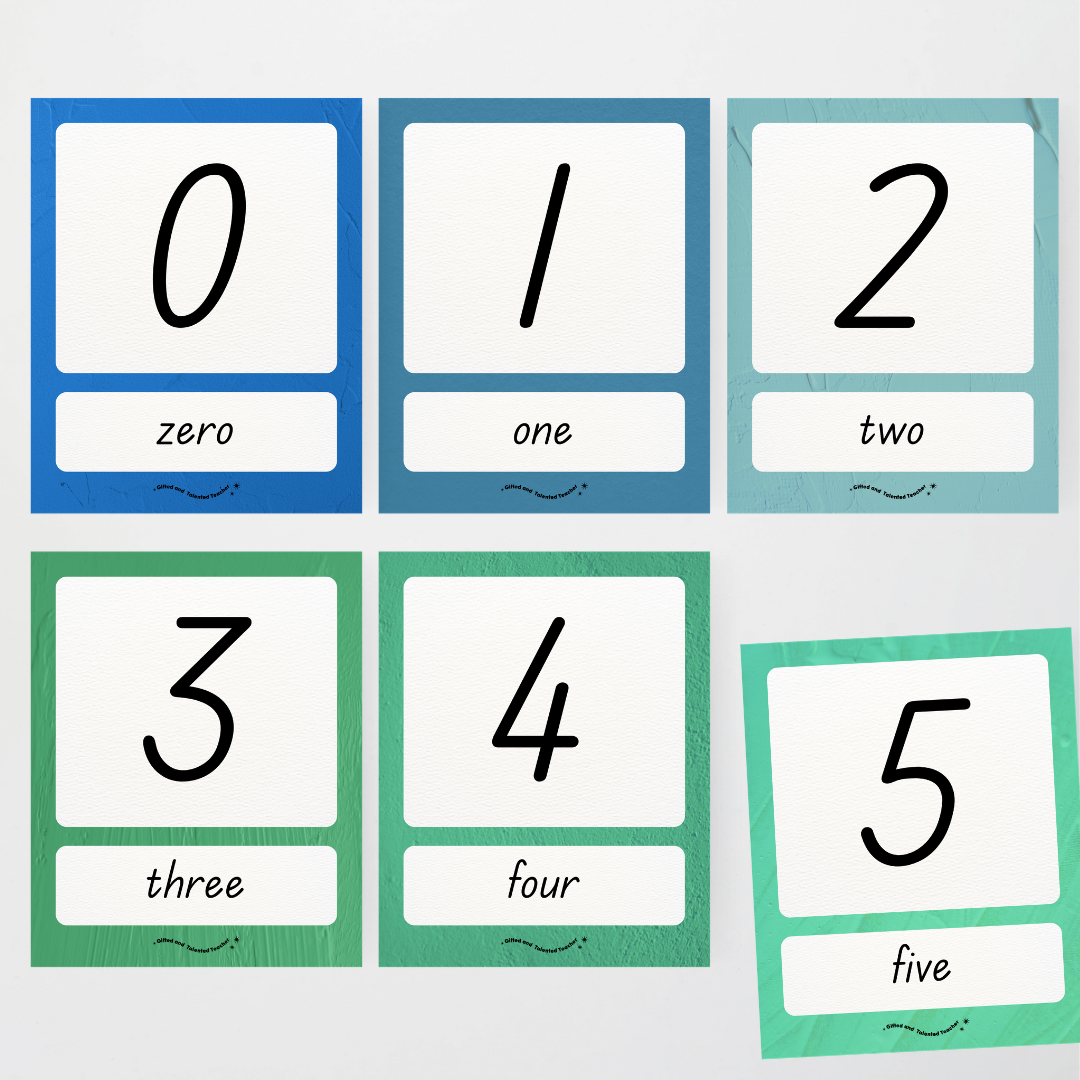 Number Posters Numerical Form and Word Form - North America Classroom Decor - Teacher Resources & Classroom Decor