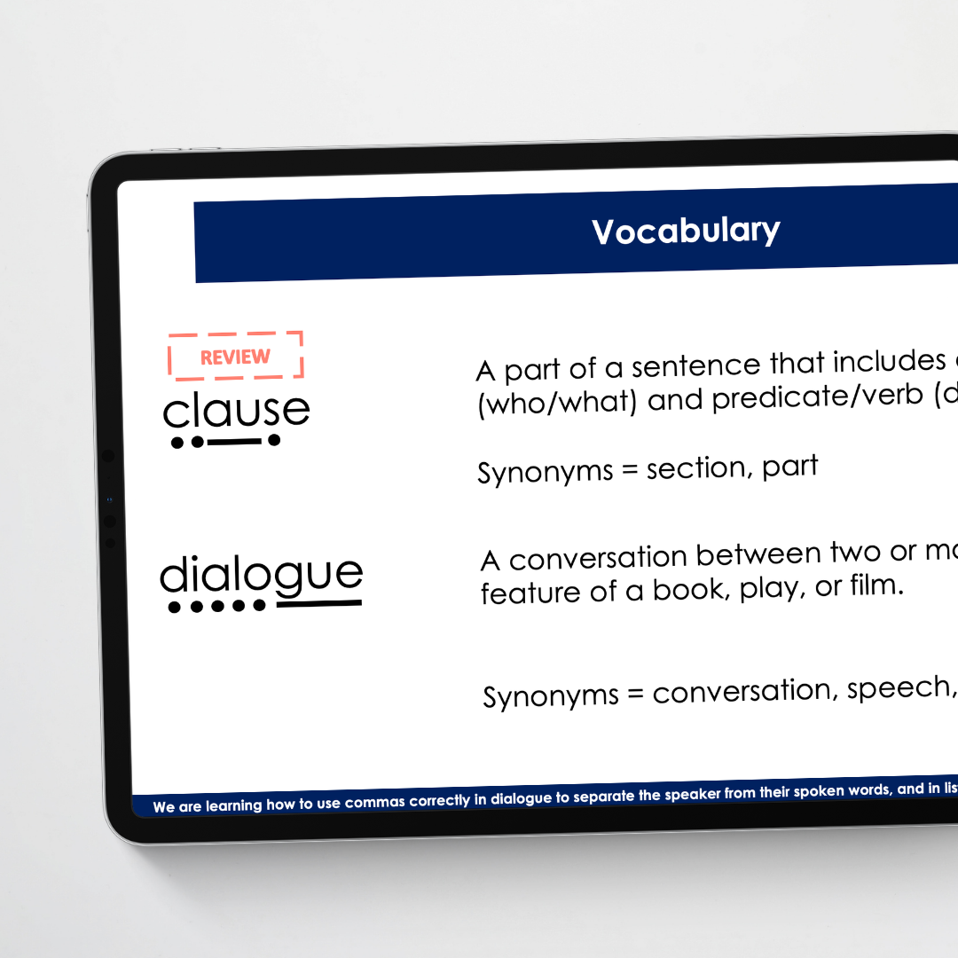 Year 6 Bundle: Commas in Dialogue and Lists - Lesson Plan, Slides and Activities