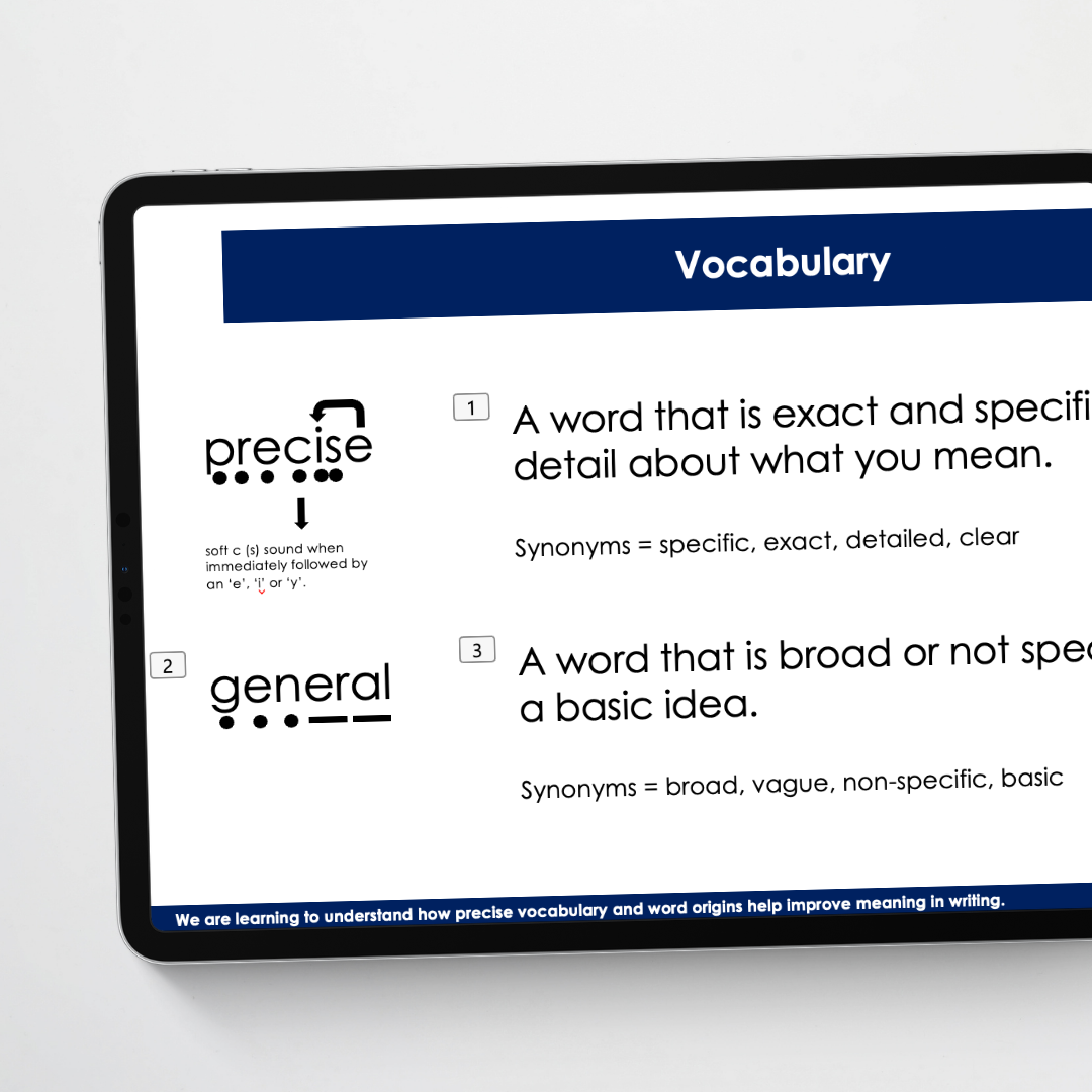 Year 5: Precise Vocabulary Teacher Slides