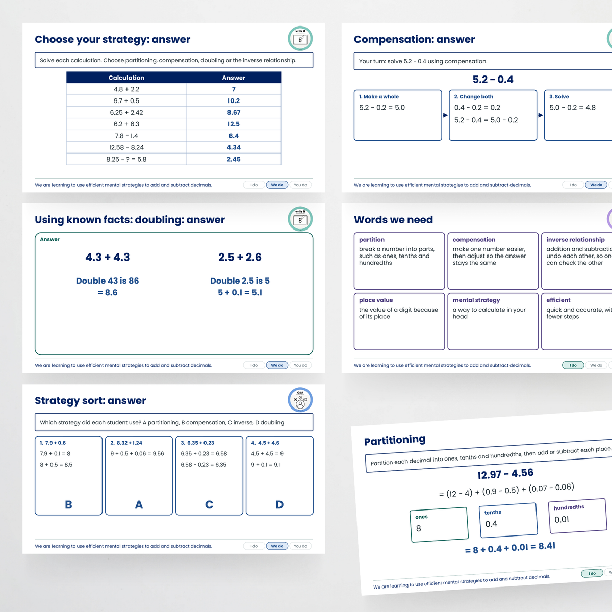 Teacher slides – Decimal Addition and Subtraction Strategies