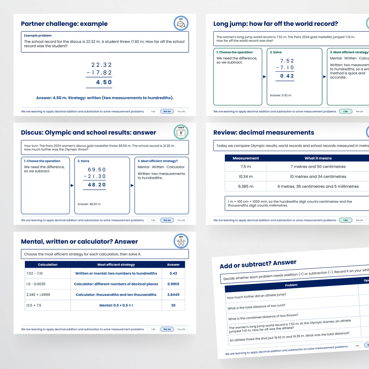 Teacher slides – Applying Decimal Addition and Subtraction in Measurement