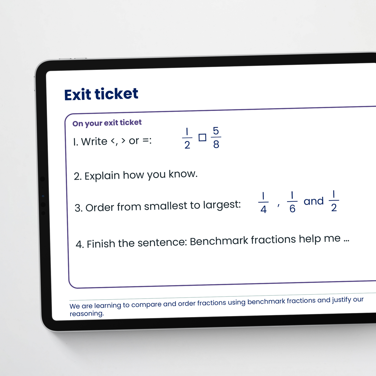 Teacher slide: exit ticket