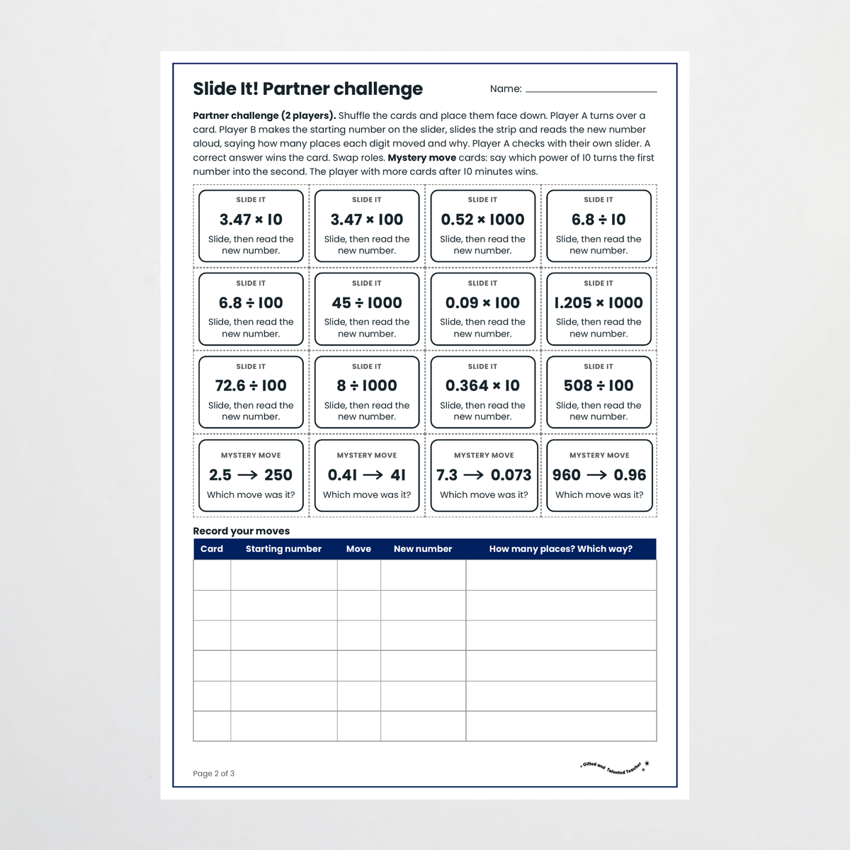 Hands-on activity – Multiplying and Dividing Decimals Using Place Value