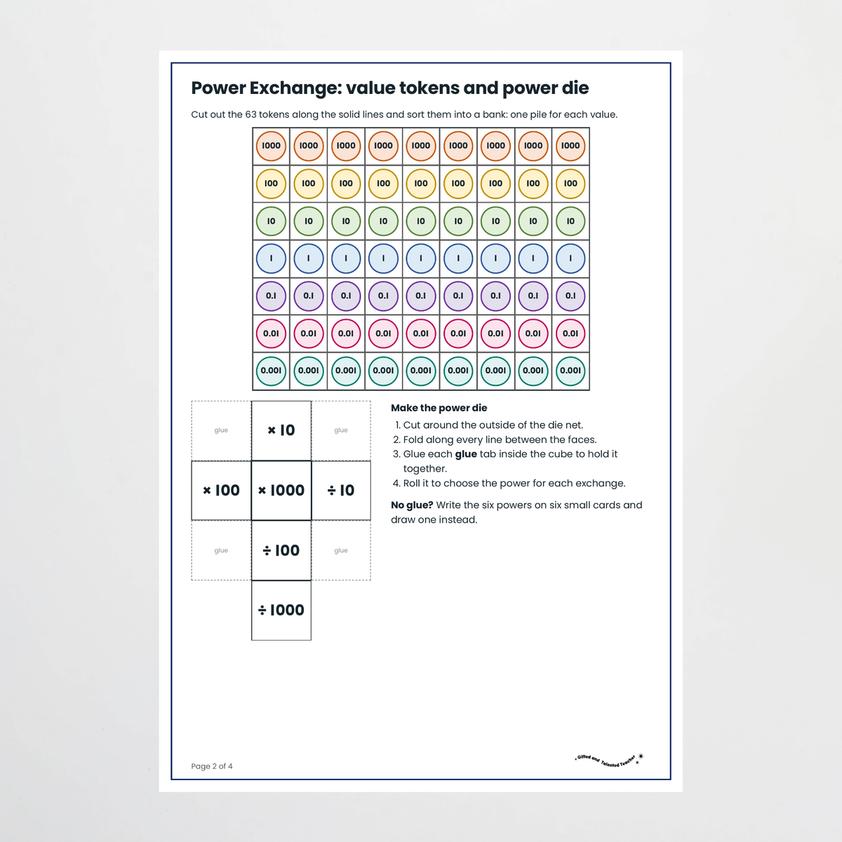 Hands-on activity – Effect of Multiplying and Dividing Decimals by 10, 100 and 1000