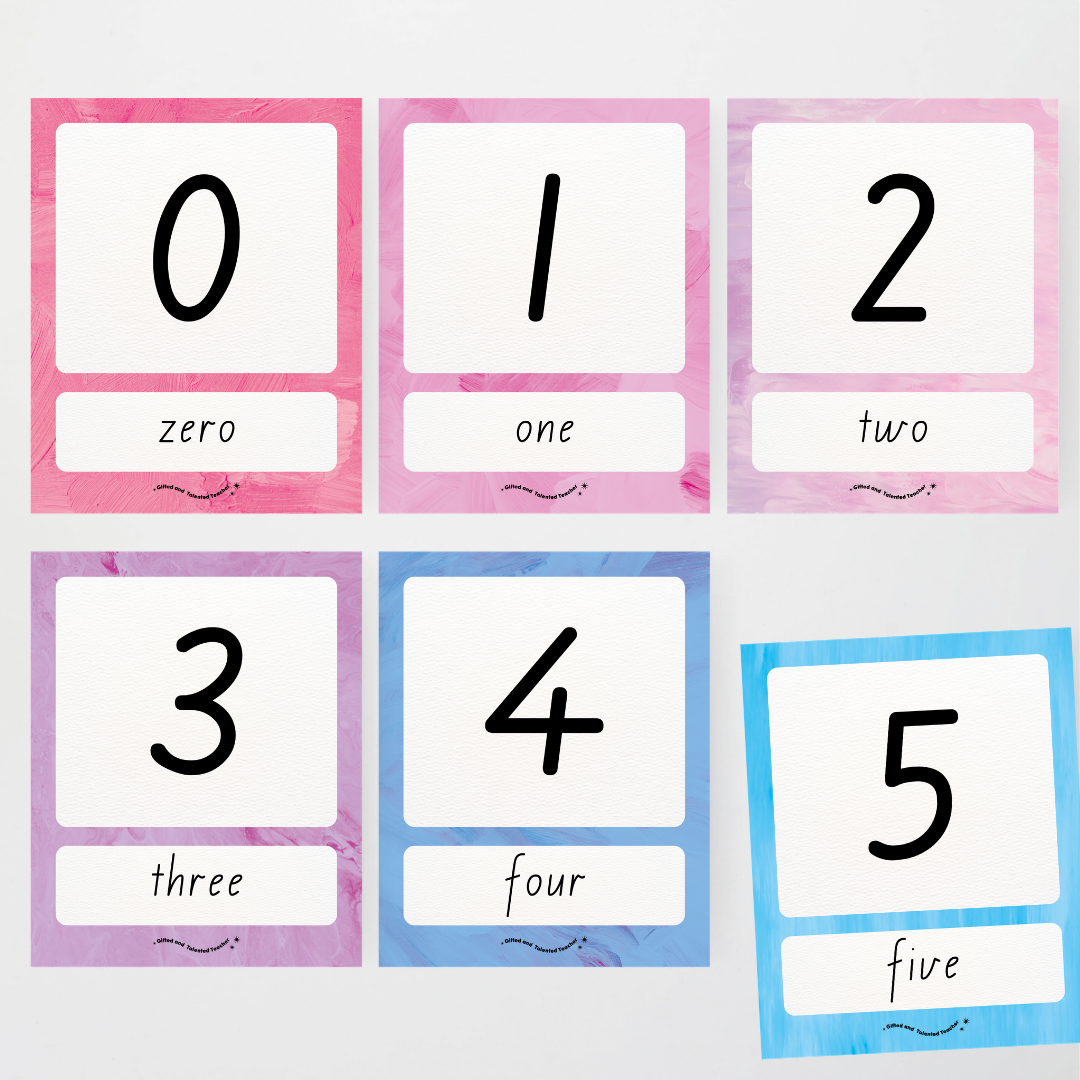 Number Posters Numerical Form and Word Form - Sea Life Classroom Decor - Teacher Resources & Classroom Decor