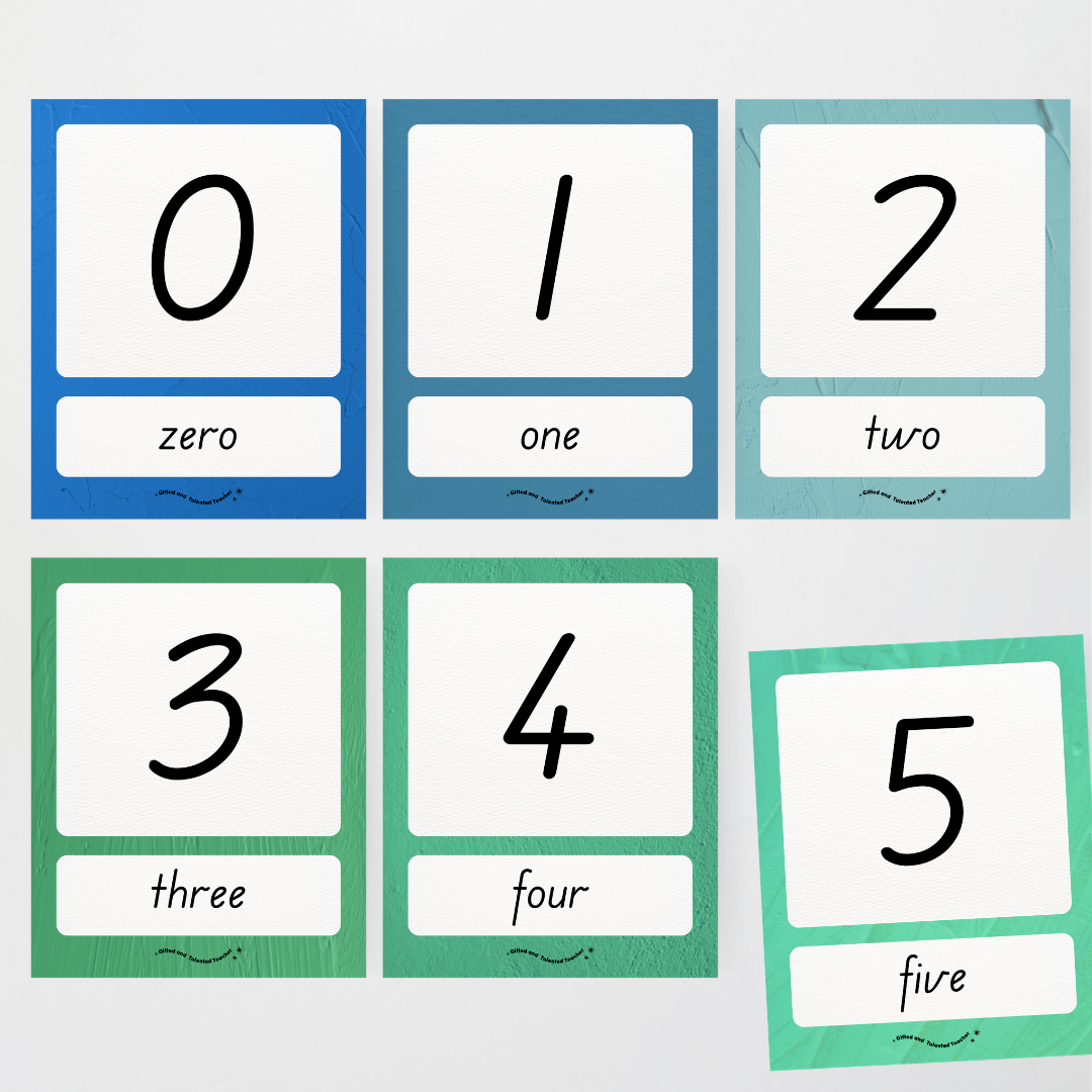 Number Posters Numerical Form and Word Form - North America Classroom Decor - Teacher Resources & Classroom Decor