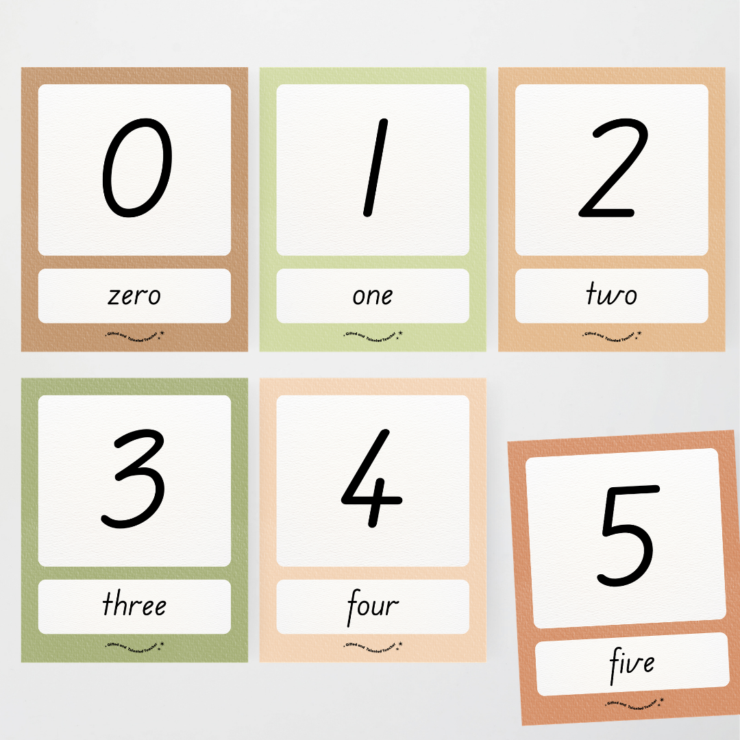 Number Posters Numerical Form and Word Form - Woodland Classroom Decor - Teacher Resources & Classroom Decor