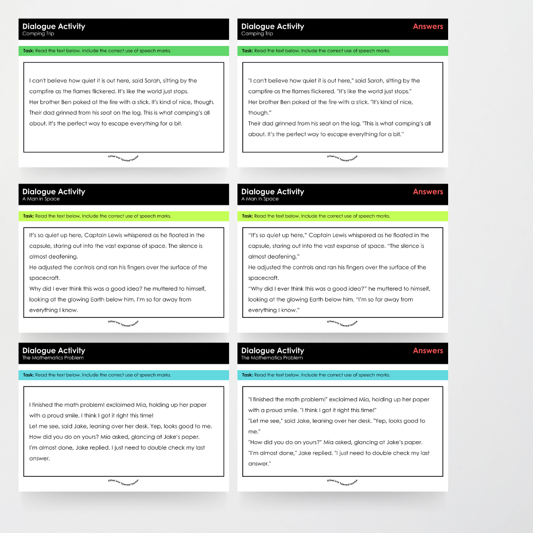 Dialogue Activity - Speech Marks Editing - Teacher Resources & Classroom Decor