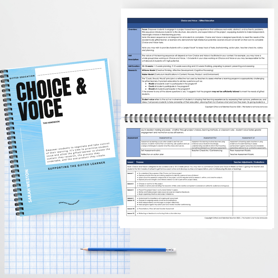 Choice and Voice: The Bundle - Gifted Education Resources - Teacher Resources & Classroom Decor