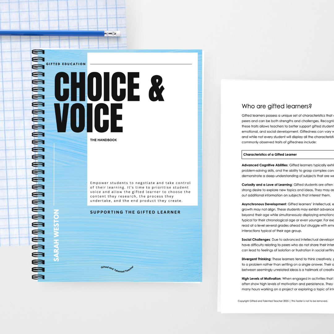 Choice and Voice: The Handbook - Gifted Education - Teacher Resources & Classroom Decor