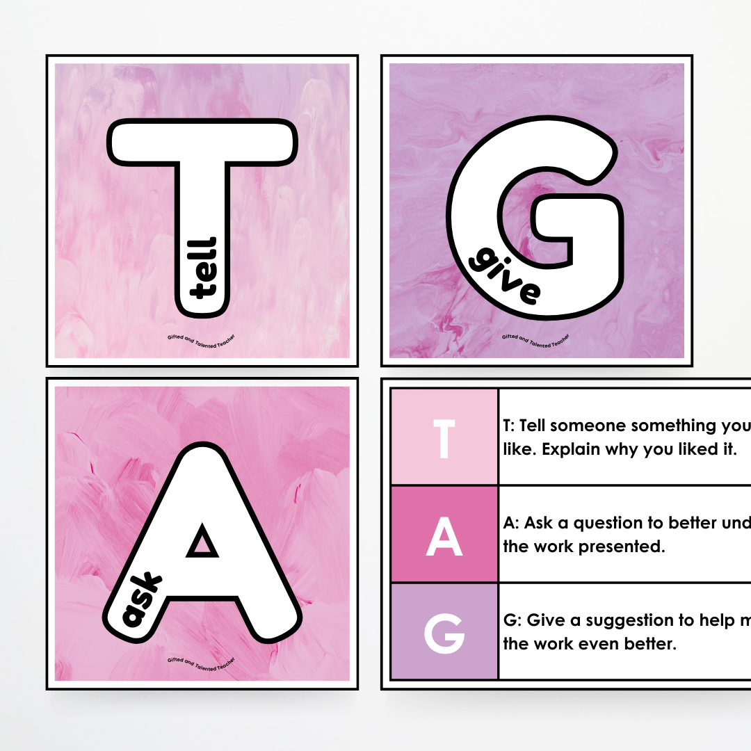 TAG Peer Feedback - Pretty in Pastel Classroom Decor - Teacher Resources & Classroom Decor