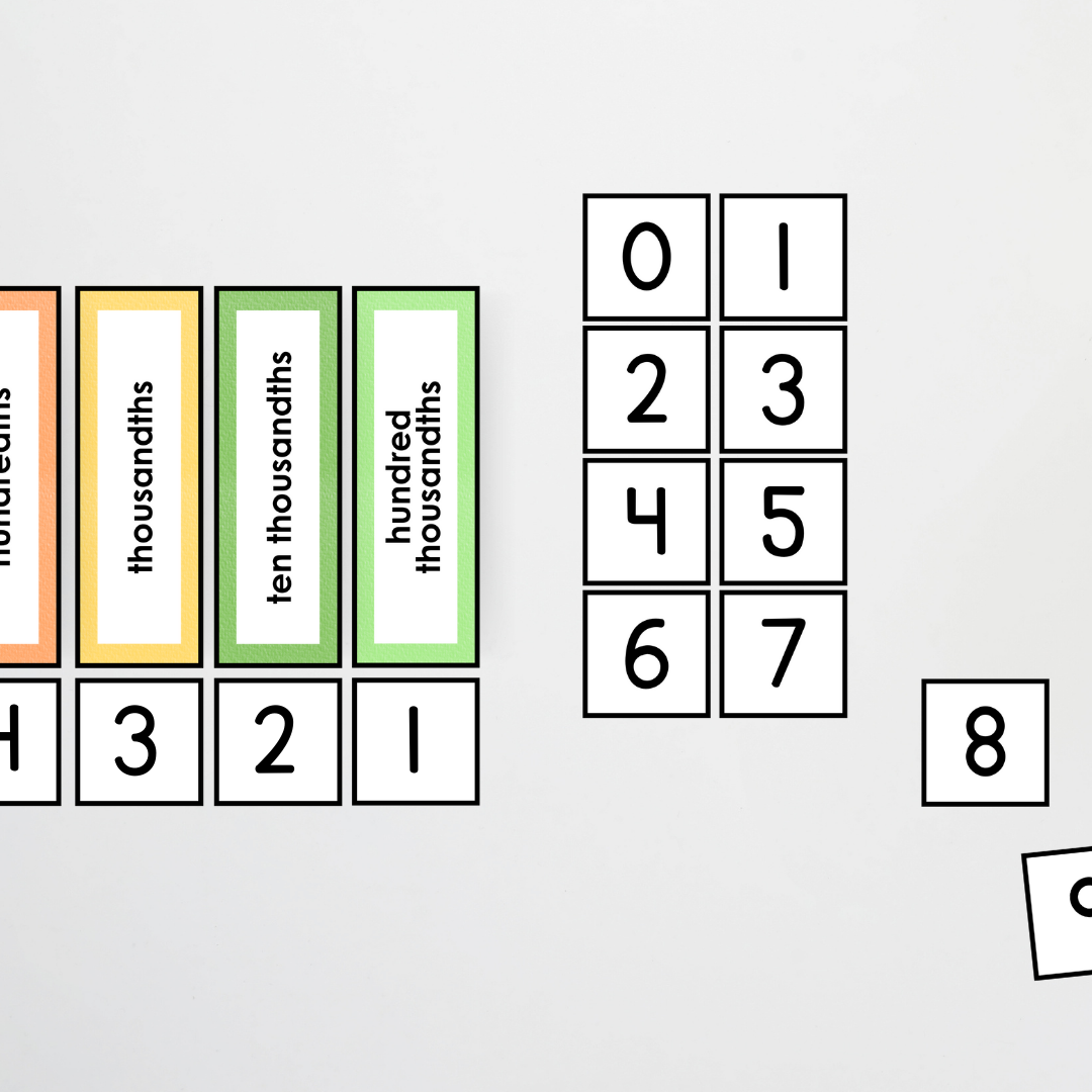 Place Value: Card Display - Rainbow Classroom Decor