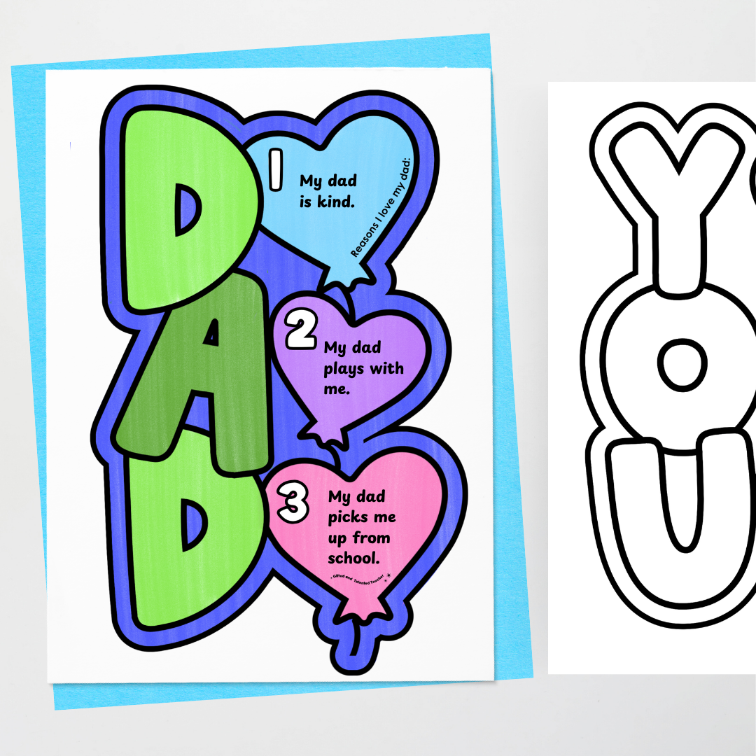 Father’s Day Lettering Activity: Reasons I Love My Dad - Teacher Resources & Classroom Decor