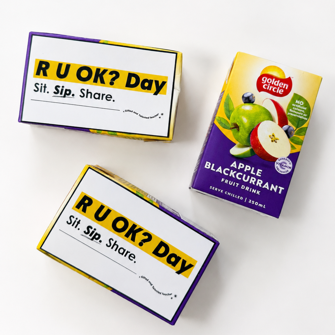R U OK? Day - Juice Box / Popper Template: Free Teacher and School Resource
