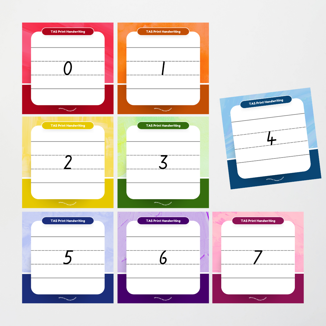 Tasmanian Print Font: Lined Handwriting Posters - Rainbow - Teacher Resources & Classroom Decor