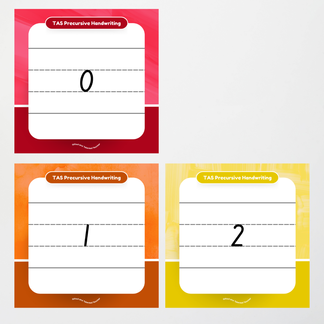 Tasmanian Precursive Font: Lined Handwriting Posters - Rainbow - Teacher Resources & Classroom Decor