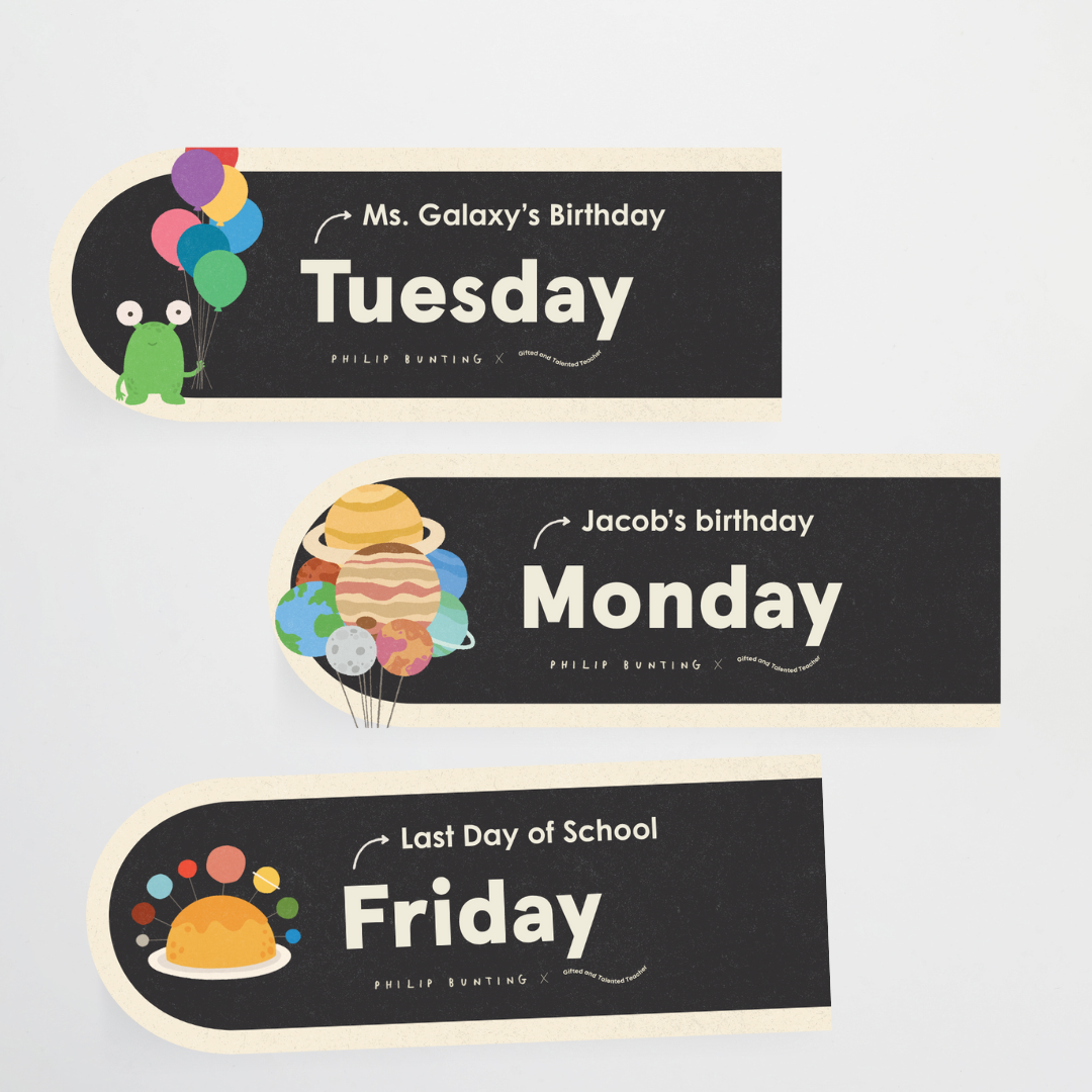 Philip Bunting: Flip Calendar - Watch this Space Classroom Decor