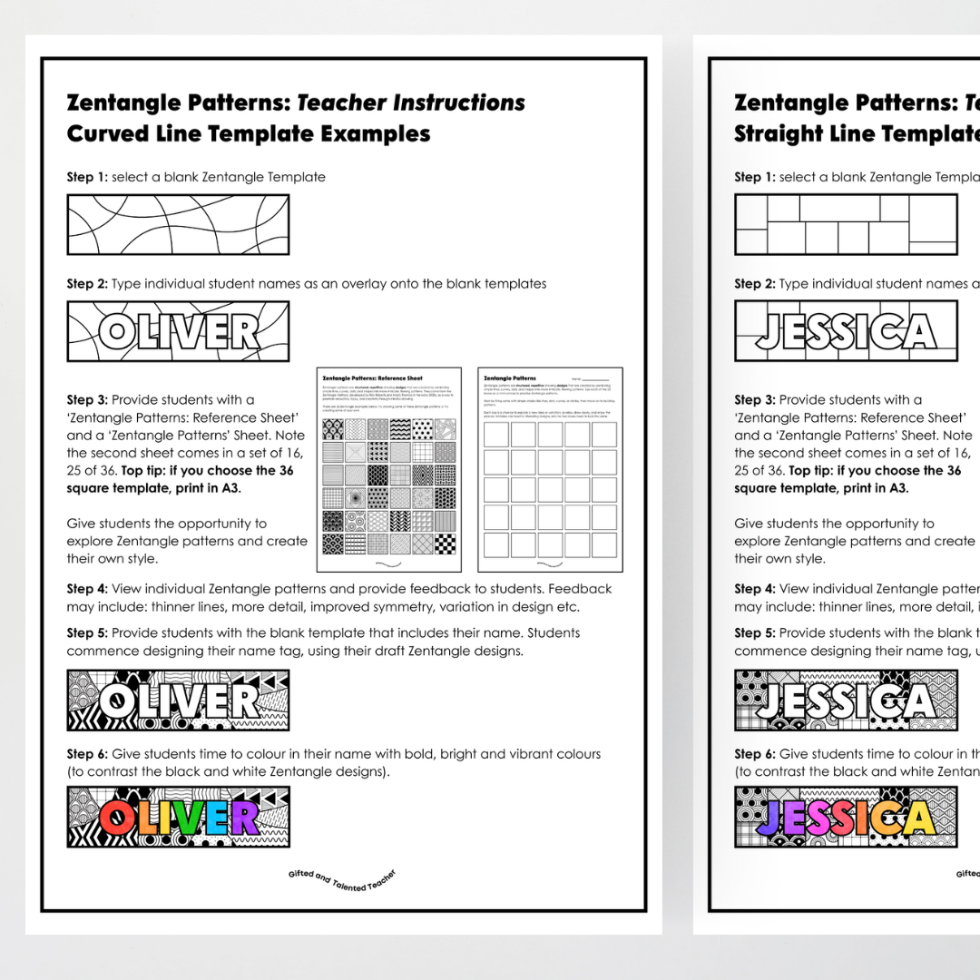 Zentangle Back to School Art Activity Classroom Resource
