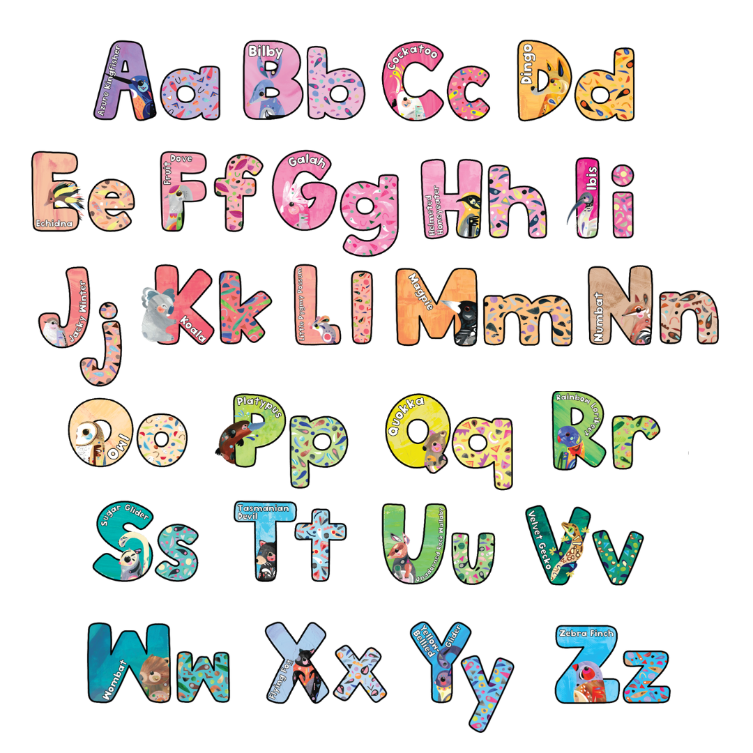 Pete Cromer: A-Z Lettering Artwork - Australian Fauna and Flora Classroom Decor - Teacher Resources & Classroom Decor