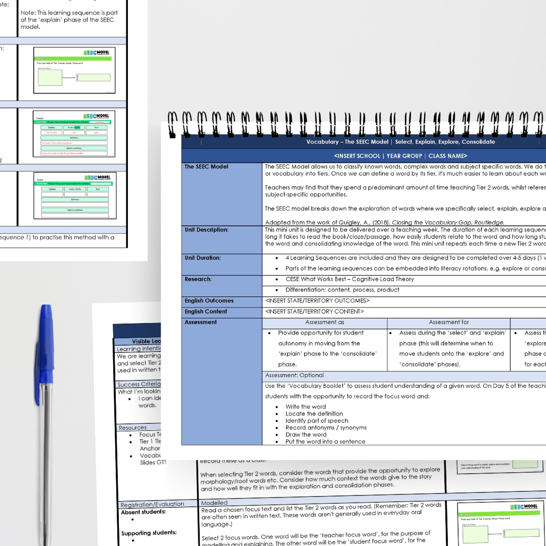 SEEC Model Bundle | Vocabulary - Teacher Resources & Classroom Decor