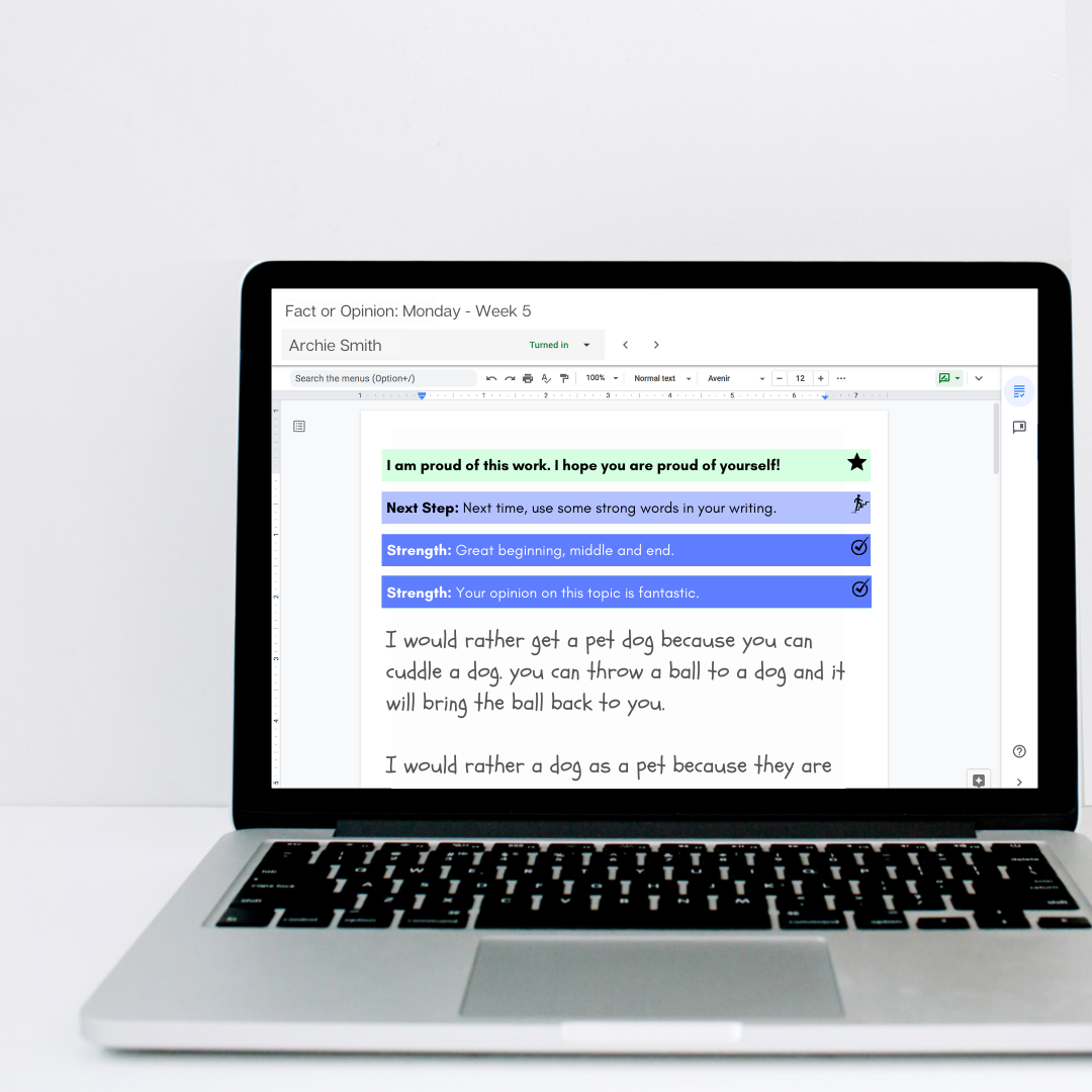 Drag and Drop: Lower Grades - Digital Feedback - Gifted and Talented Teacher