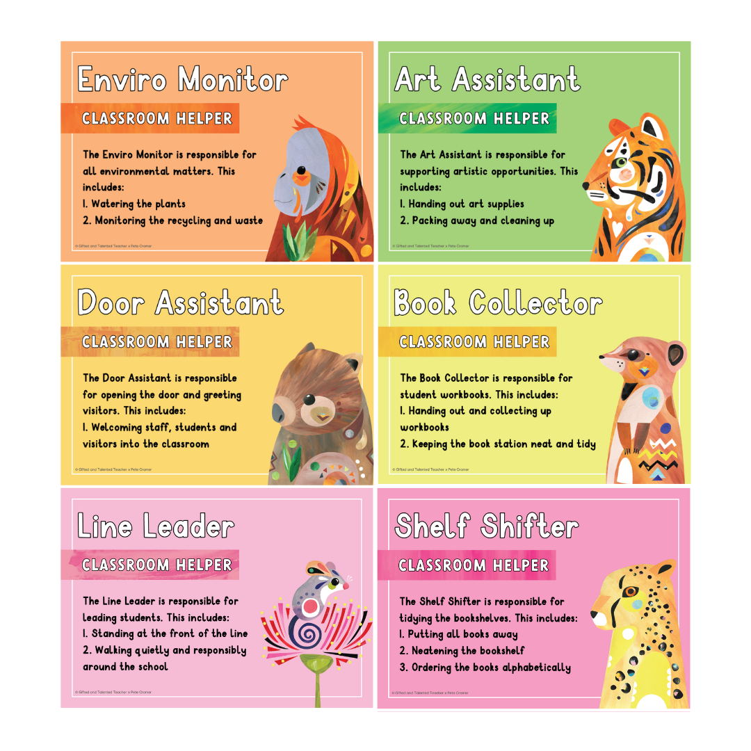 Pete Cromer: Classroom Jobs - Australian Fauna and Flora Classroom Decor - Teacher Resources & Classroom Decor