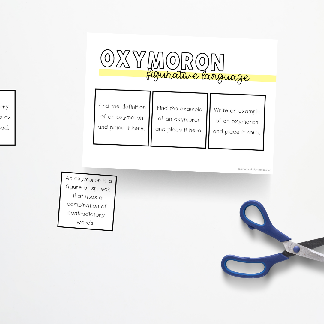 Figurative Language: Matching Game - Gifted and Talented Teacher