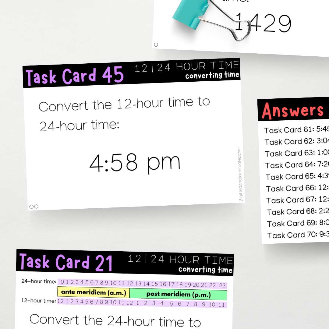 Converting Time: 12 hour and 24 hour - Teacher Resources & Classroom Decor