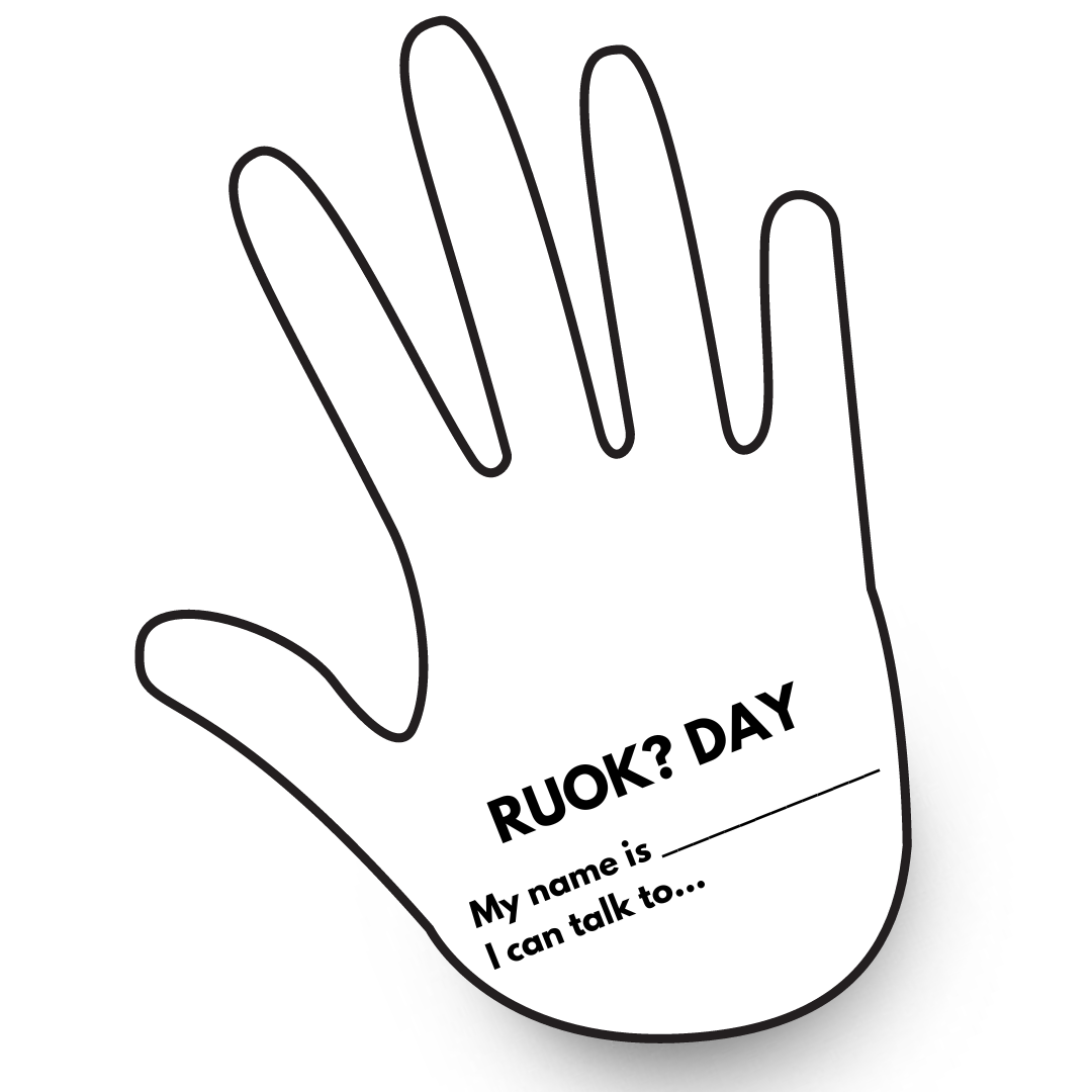 R U OK? Day Hand Template - Teacher Resources & Classroom Decor
