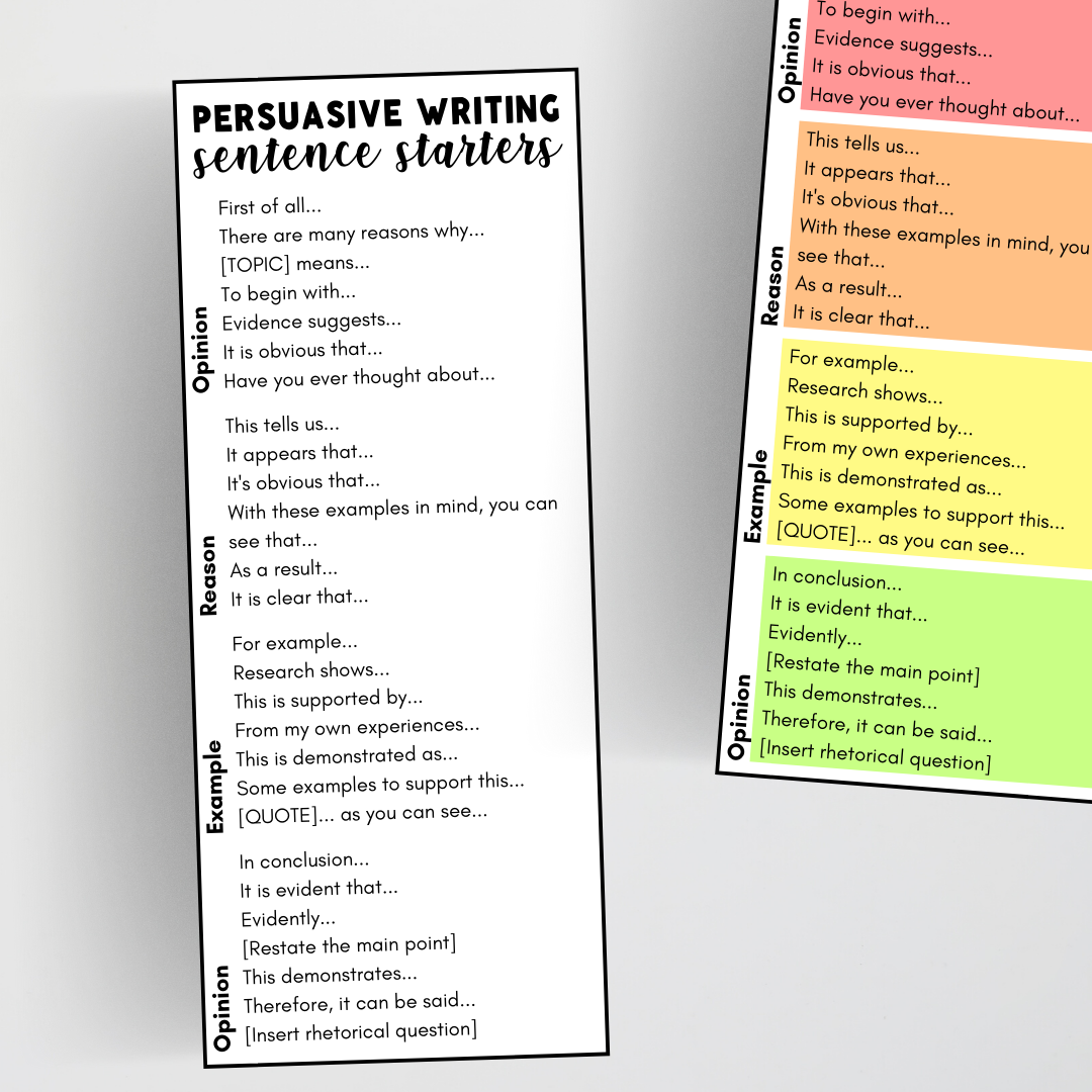 Persuasive Writing Bookmark - Gifted and Talented Teacher