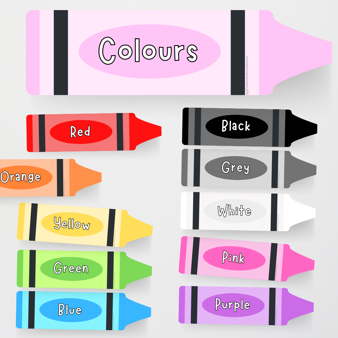 Crayon Colours Display - Rainbow Classroom Decor - Teacher Resources & Classroom Decor
