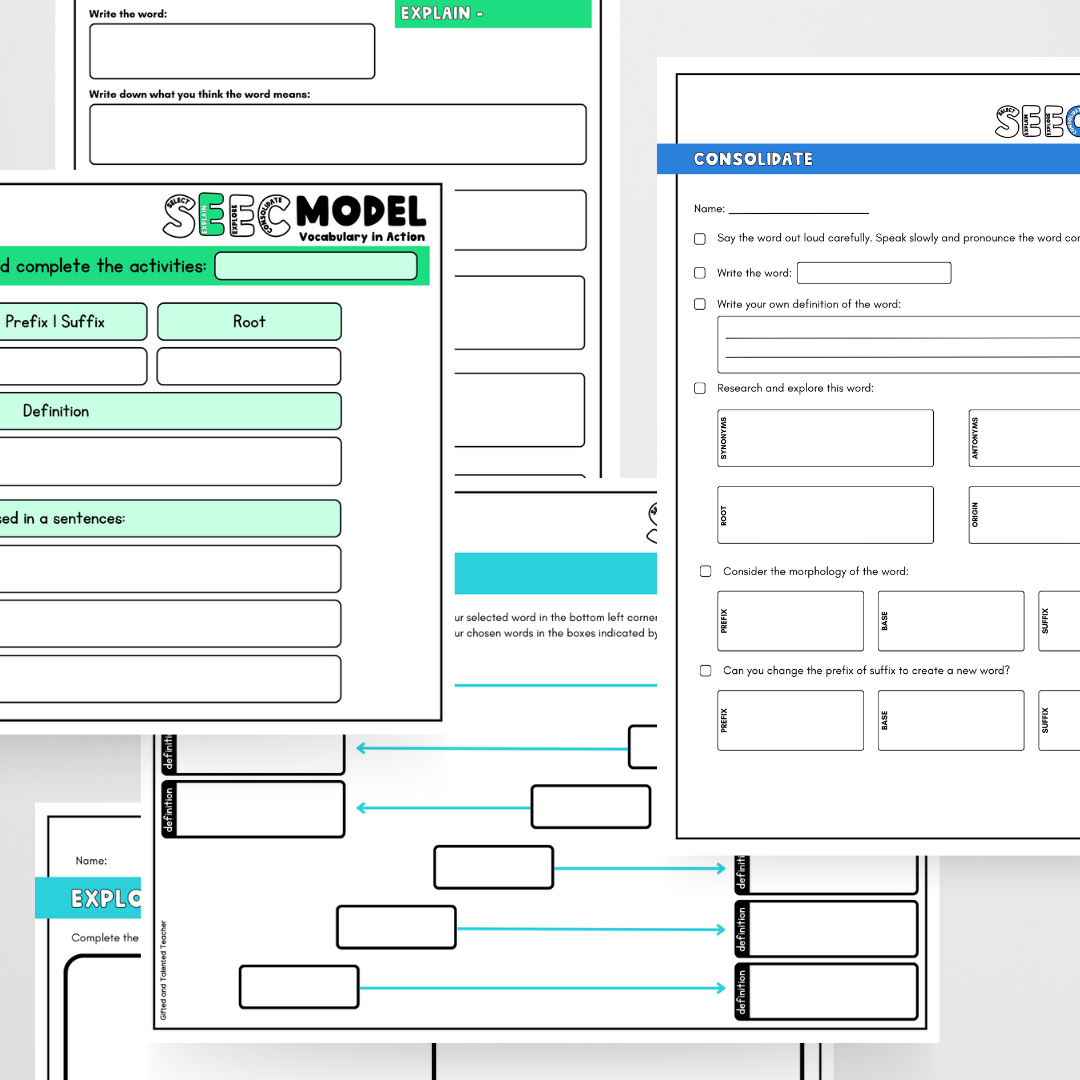 SEEC Model Activities | Vocabulary - Teacher Resources & Classroom Decor