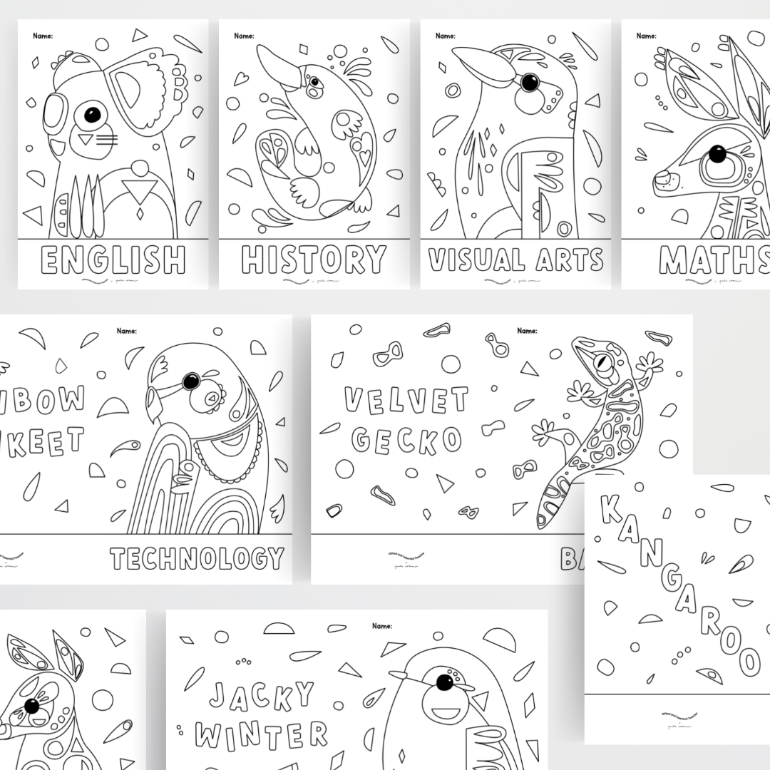 Pete Cromer: Book Covers - Line Art - Australian Fauna and Flora Classroom Decor - Teacher Resources & Classroom Decor