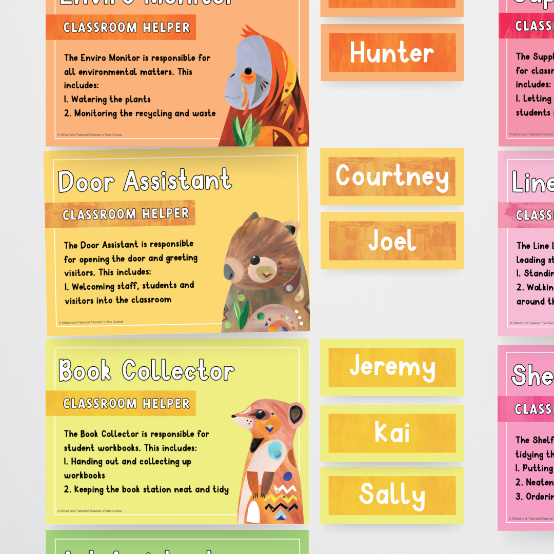 Pete Cromer: Classroom Jobs - Australian Fauna and Flora Classroom Decor - Teacher Resources & Classroom Decor