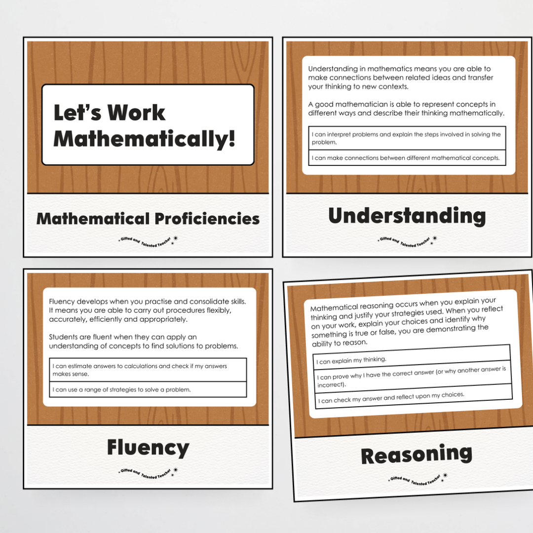 Mathematical Proficiencies Wall Display: Back To School Classroom Decor