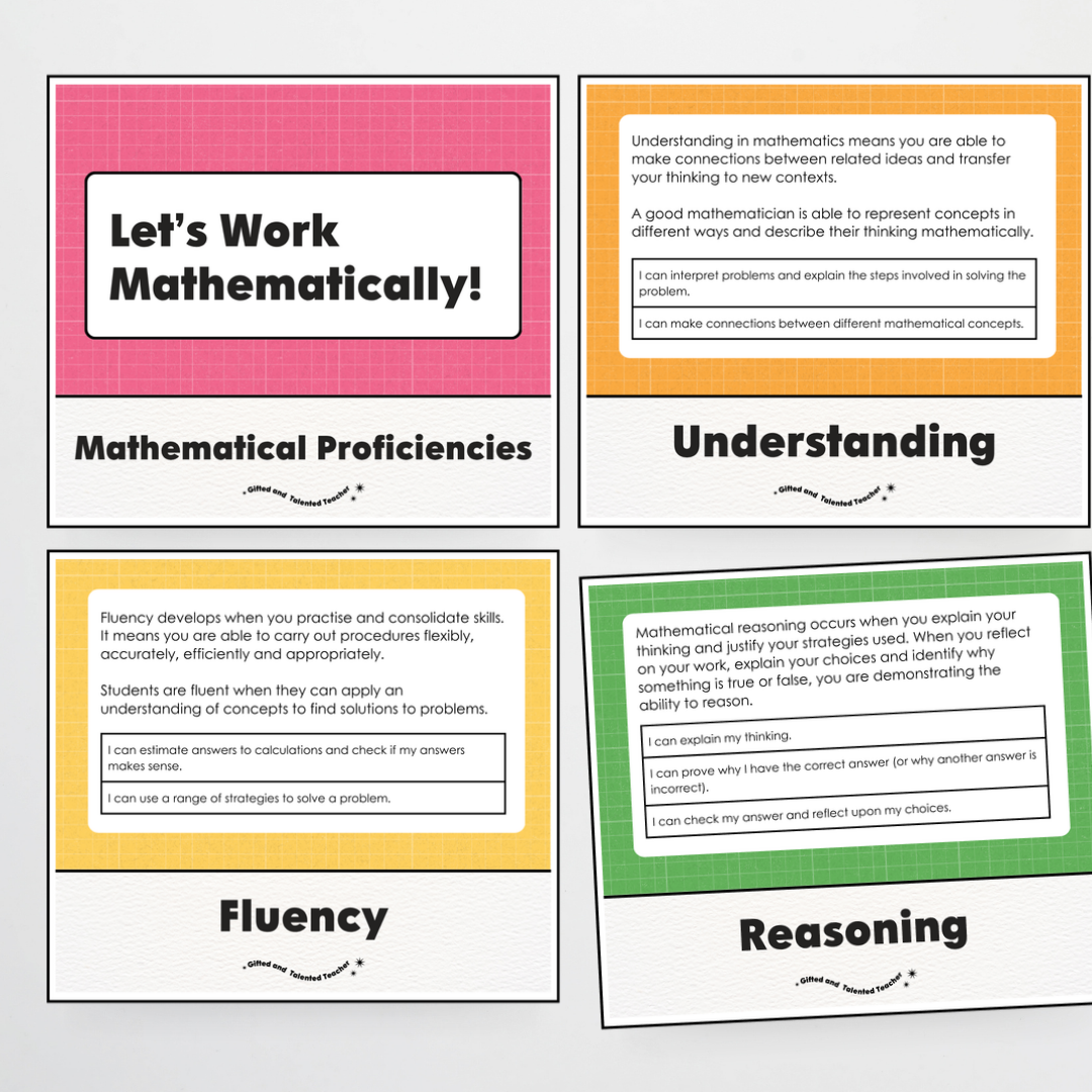 Mathematical Proficiencies Wall Display: Back To School Classroom Decor
