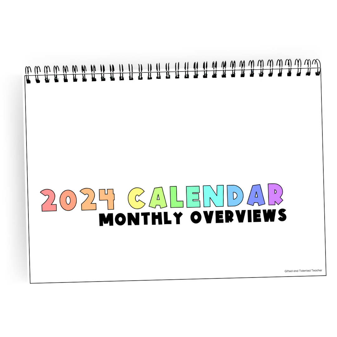 2024 Calendar: Bright Rainbow