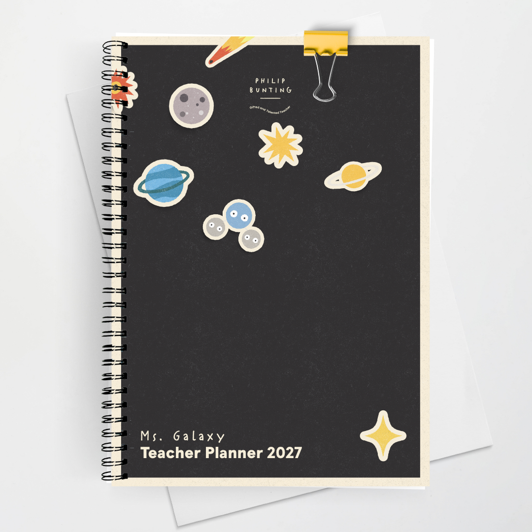 x Philip Bunting 2027 Weekly Teacher Planner: Space Stickers - Watch this Space Classroom Decor
