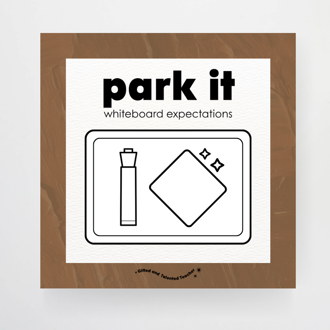 Whiteboard Expectations, Prompts and Cues: Square Icons - Neutral Classroom Decor