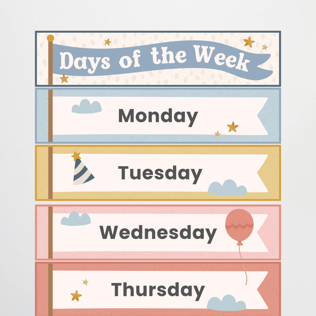 Days of the Week - Little Circus Classroom Decor