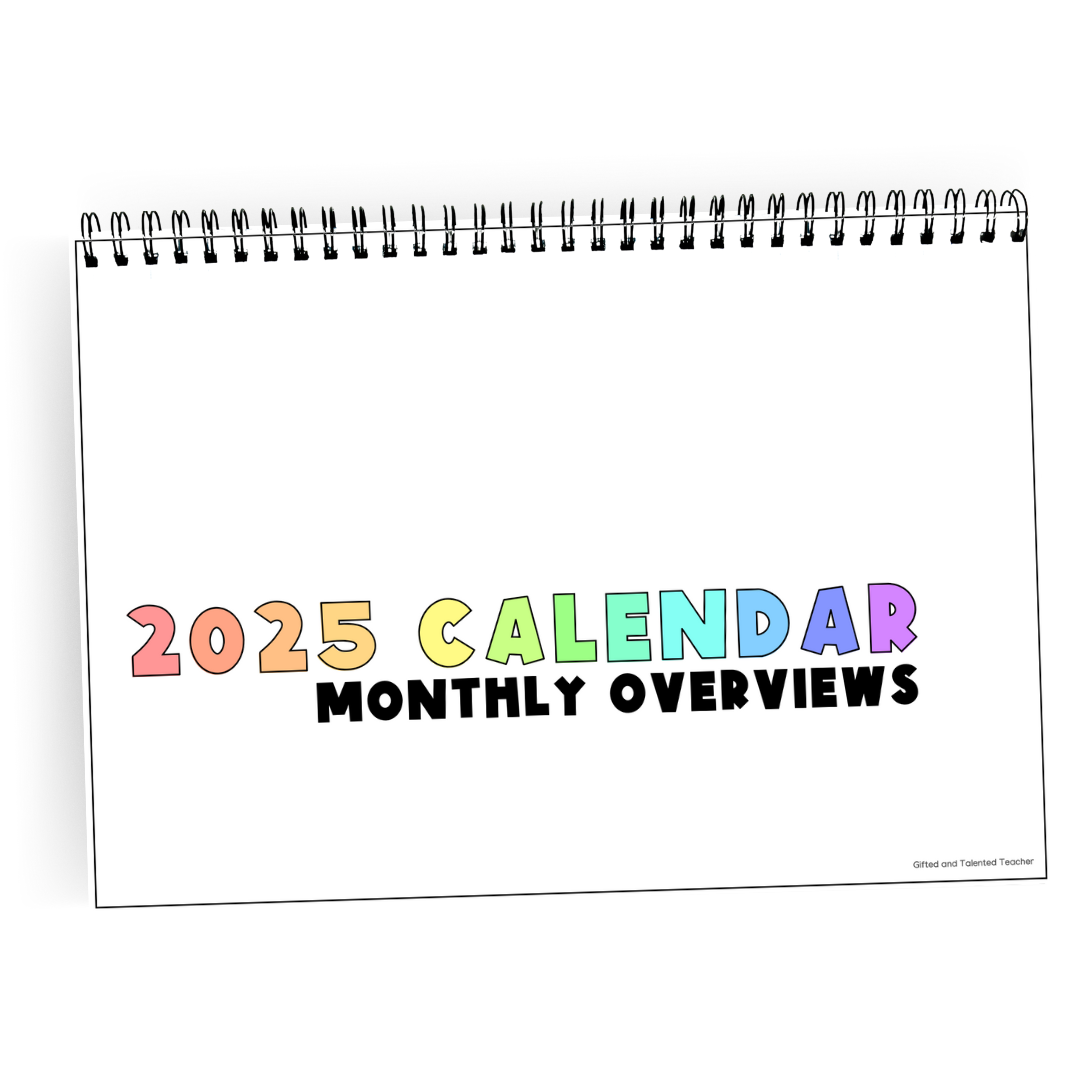 2025 Calendar: Bright Rainbow