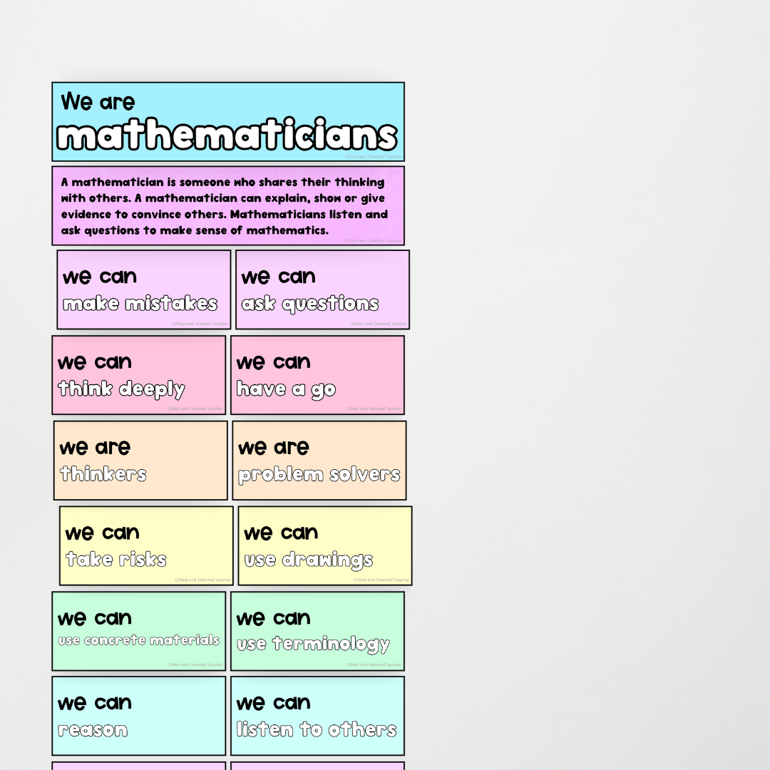 Mathematician Lettering and Wall Display - Pretty in Pastel