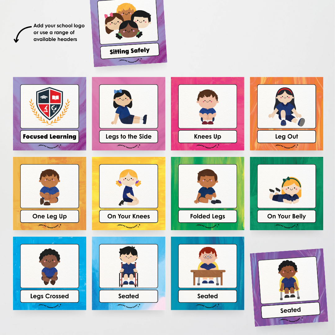 Inclusive Sitting Positions Editable Classroom Display - Australian Fauna and Flora Classroom Decor - Teacher Resources & Classroom Decor