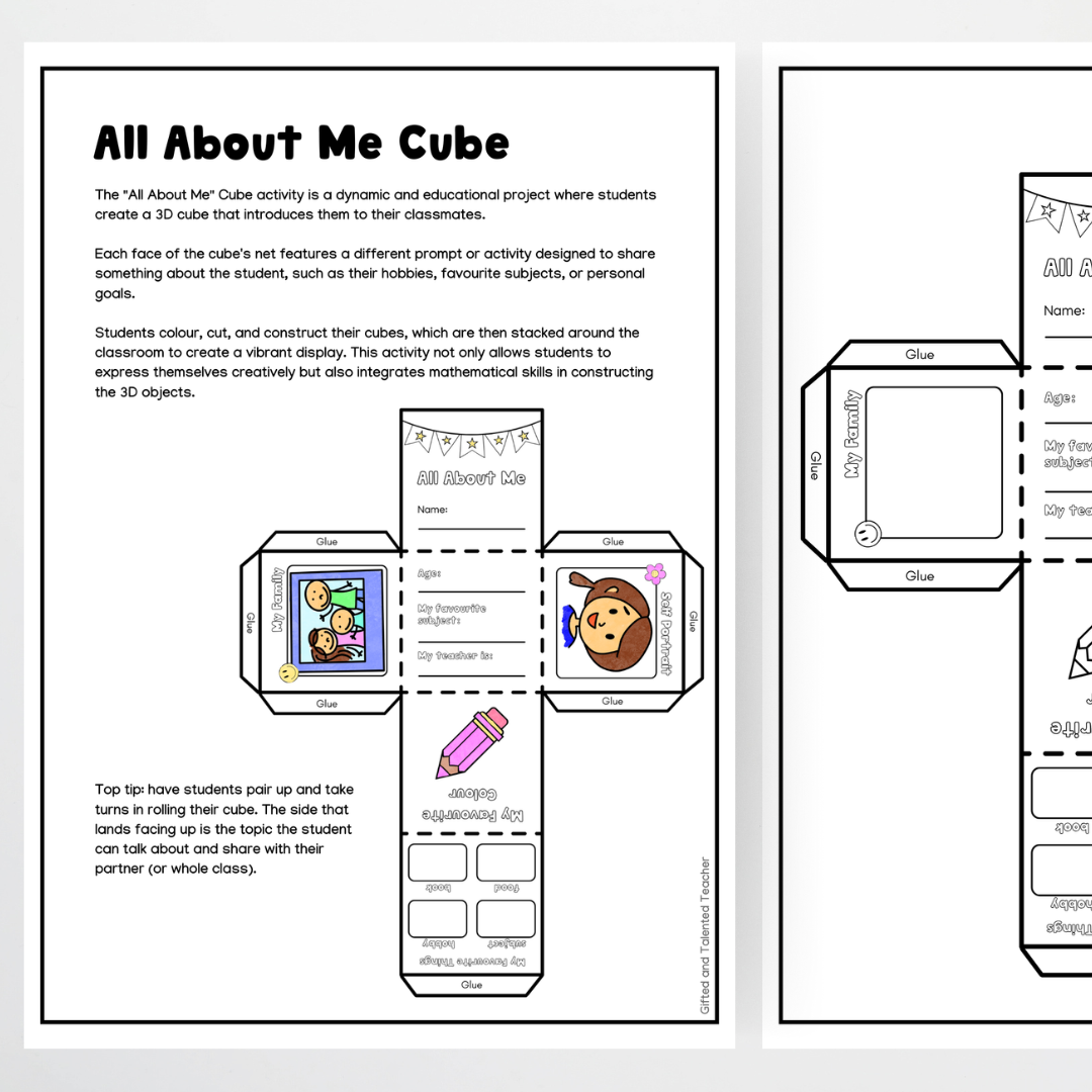 Back to School - All About Me: Cube