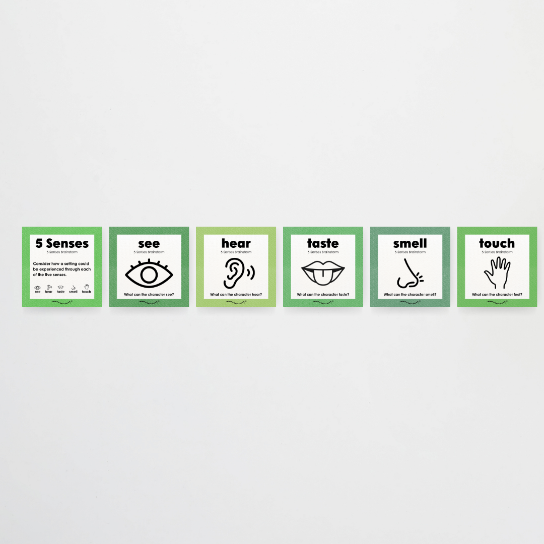 5 Senses Brainstorm: Posters - Leafy Greens Classroom Decor
