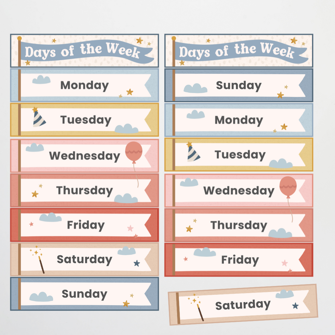Days of the Week - Little Circus Classroom Decor