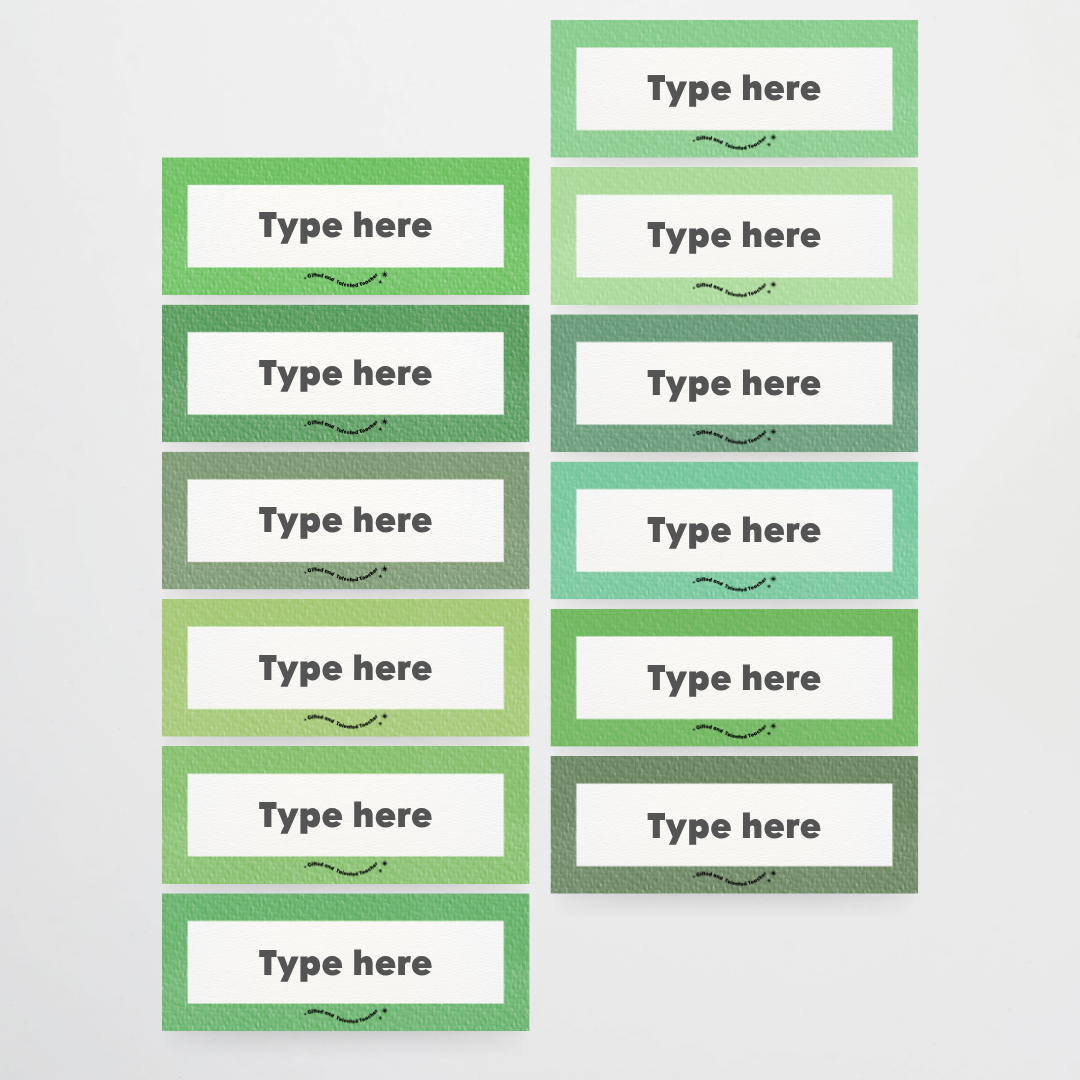Rectangle Labels - Leafy Greens Classroom Decor
