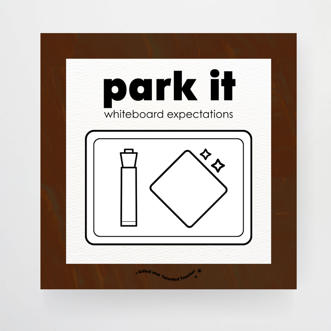 Whiteboard Expectations, Prompts and Cues: Square Icons - Neutral Classroom Decor