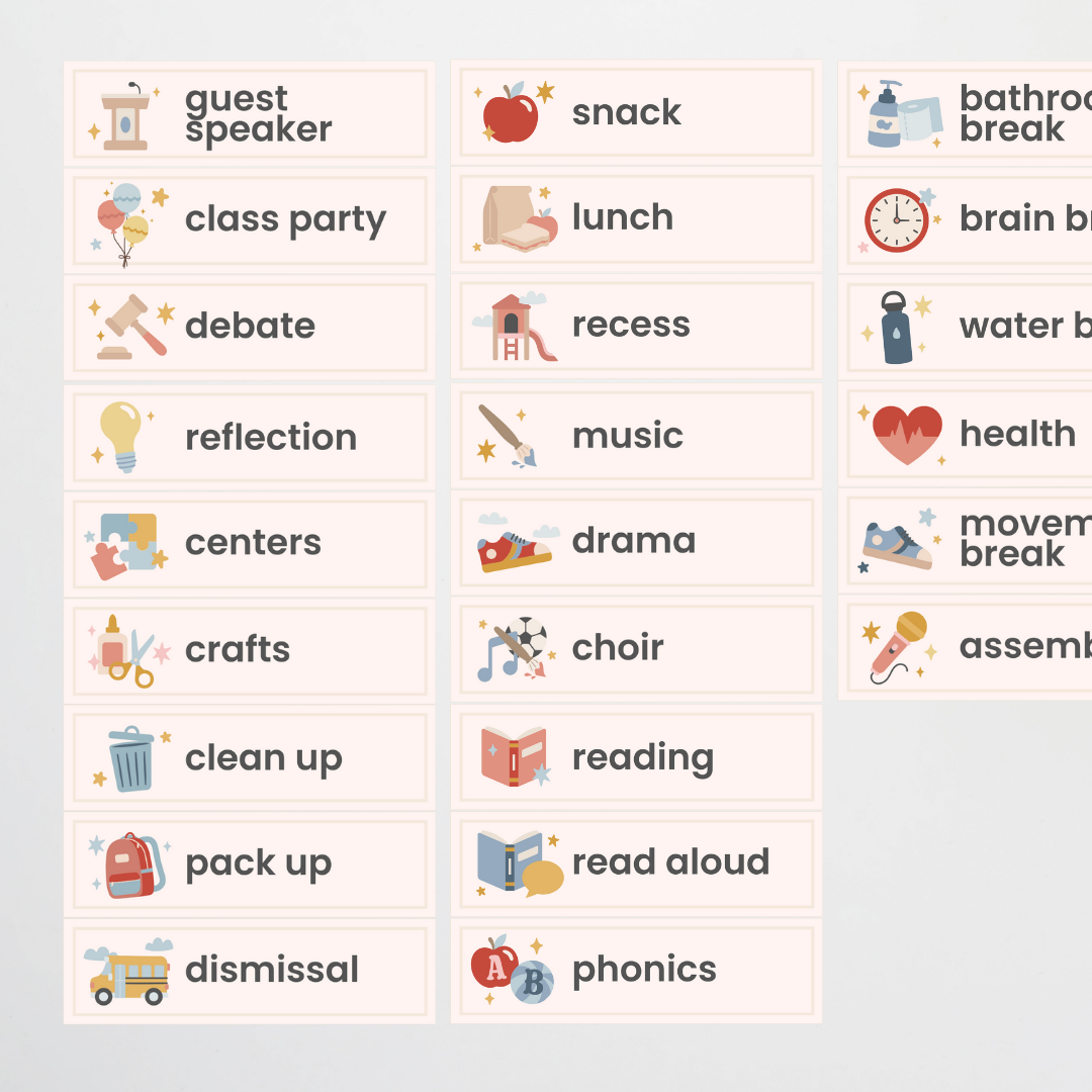 Visual Timetable Daily Schedule - Little Circus Classroom Decor